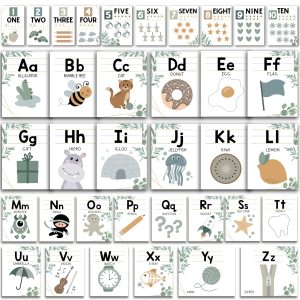 Alphabet Bulletin Board Set | Classroom Supplies | Educational Decor - Boho Muted