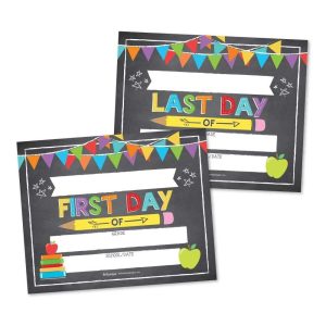 Back To School Signs | Set of 10 | School Supplies - Colorful Icons